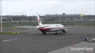 Malaysia Airlines B777-200ER push and aborted takeoff Amsterdam Airport Schiphol (Schiphol Spot)