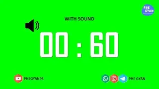 60 seconds Green Screen timer with Sound 