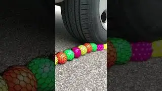 Experiment Car vs Squishy Balls ASMR Crushing 