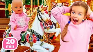Las aventuras de Maya y Lina en el parque de atracciones. Muñecas Baby Born para bebés