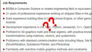 Technical Artist requirements out of hands