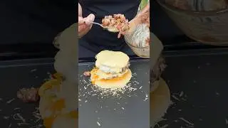 Quadruple smash burger #food #hamburger #cheese