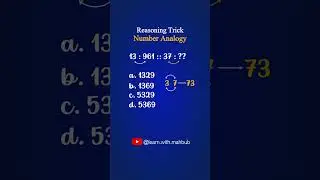 Number Analogy | Reasoning Trick Missing Number #shorts