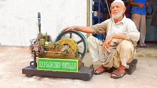 Rare Handmade 3HP Ruston Hornsby Mini Engine Starting Up | Old Ruston Hornsby Diesel Engine Model .
