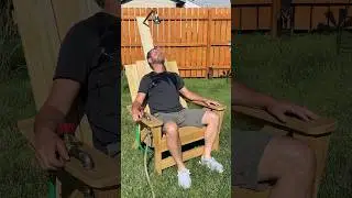 I made this chair for days like this #showerchair #sprinkler #woodworking #summerheat #heatwaves