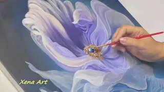 Transparent and Smoky / Acrylic Painting Flower Step by Step #226
