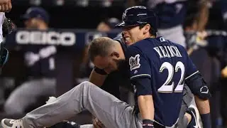 Christian yelich out for season! Fractured kneecap