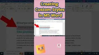 Creating Custom Styles in MS Word