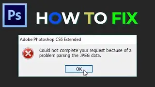 How to FIX PROBLEM PARSING THE JPEG DATA in Adobe Photoshop CC l BLACK MODE