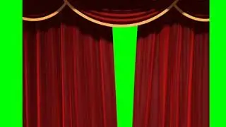 RED CURTAIN ON GREEN SCREEN