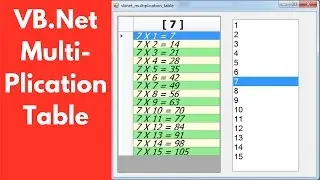 VB.NET - How To Create Multiplication Table In Visual Basic.Net Using DataGridView [ with code ]