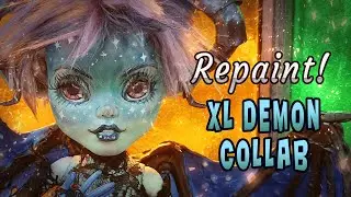 XL Demon Collab Dusk the Star demon || Frankie Stein Monster High #Repaint