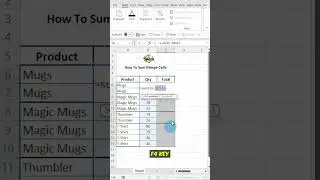 How To Sum Merge Cells #shorts