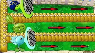 Plants vs Zombies: Gatling Pea vs Snow Pea vs Melon Pult vs All Zombies