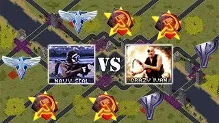 Red Alert 2 Yuri's Revenge CRAZY IVAN vs SEAL - 4 vs 4 Pro Match on the map Near Ore Far