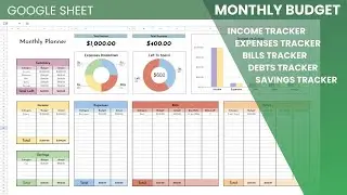 Monthly Budget Planner vol.1 | Google Budget Spreadsheet | Personal Finance