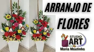 Como montar arranjo de flores de chão com todas as flores que ensinei aqui no meu canal 🤗  DIY💐