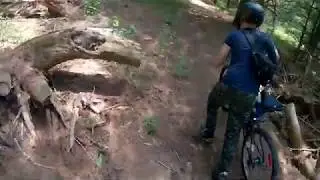 2 Fat asses try mountain biking