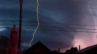 ALMOST STATIONARY SUPERCELL LOOMS OVERHEAD! WATCH IT ROTATE!