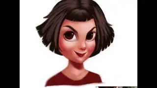 Procreate - Drawing of Amelie|cartoon style. Мультяшный стиль, таймлапс видео Амели