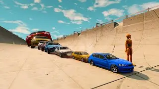 Big Ramp Jumps Small to Giant Cars | BeamNG Drive