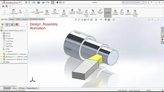 Lathe machine turning operation animation tutorial in solidworks