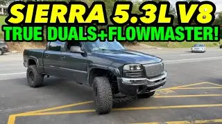 2005 GMC Sierra 5.3L V8 TRUE DUAL EXHAUST w/ FLOWMASTER SUPER 10!