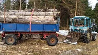 За дровами на МТЗ-82 с 2 ПТС-4