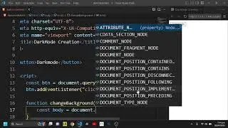 how to create darkmode background using javascript/ background changer toggle button
