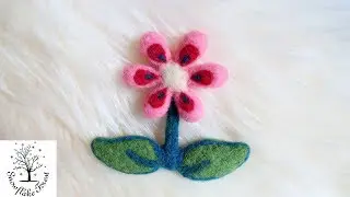 NEEDLE FELTING Flower Time Lapse ASMR Tutorial