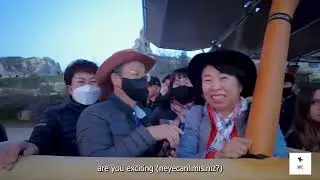 Kapadokya balon pilotlarının uçuşa hazırlığı ve uçuş. 