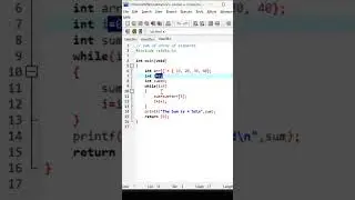 Class 42 | Program to find sum of array | 