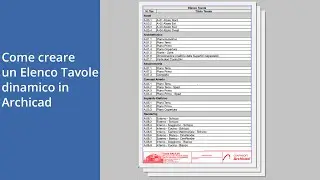 Come creare in Archicad un Elenco Tavole dinamico