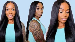 Must Have! The Most Natural Looking Glueless Yaki Straight Wig Install Tutorial | KLAIYI HAIR