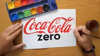 How to draw a Coca Cola zero logo