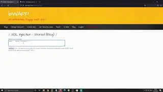 SQL Injection Stored Blog bWAPP tutorial