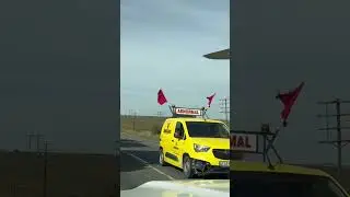 Wind Turbine blades being transported on road