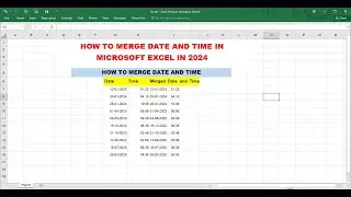HOW TO MERGE DATE AND TIME IN SINGLE COLUMN II COMBINE DATE AND TIME II DATE OR TIME KO MERGE KAREN
