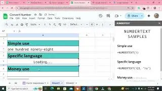 How to Convert Numbers to Words Using Numbertext in Google Sheets!
