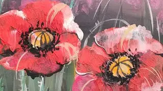 Рисуем вместе. Маки. Пейзаж.