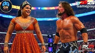 Indian Pooja Sing vs. Aj Styles The Best Intergender Match in WWE History | WWE October 06, 2024