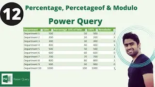 Percentage Percentageof Remainder Modulo in Excel Power Query | Hindi/Urdu ✅