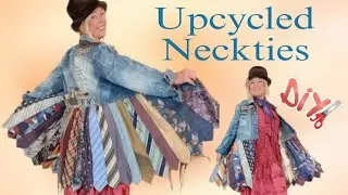 Upcycling Tutorial  / Thrifted Men's Neckties Sewn To Embellished Jean Jacket