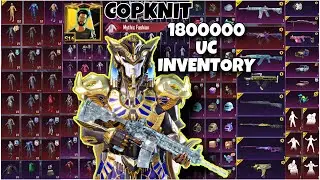 1800000 UC COPKNIT INVENTORY | INDIAN YOUTUBER BIGEST INVENTORY   | COPKNIT PUBG