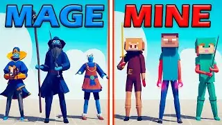 MAGE UNITS TEAM vs MINECRAFT TEAM - Totally Accurate Battle Simulator | TABS