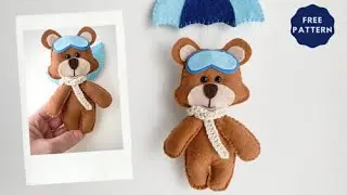 How to make a felt aviator bear DIY + FREE Pattern