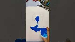 I Spilled Watercolor Draw Krishna Painting 😱#shorts #janmashtami  #special #krishna #painting