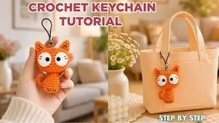 Cute Crochet Keychain Cat Tutorial – Easy Step-by-Step Guide! ✨🐱