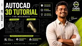 AutoCAD 3D Tutorial for Beginners || AutoCAD 3D modeling mechanical