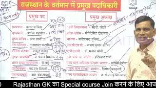राजस्थान में वर्तमान में कौन क्या है ? राजस्थान करंट अफेयर्स स्पेशल रिवीजन क्लास -#6 | #Current2022